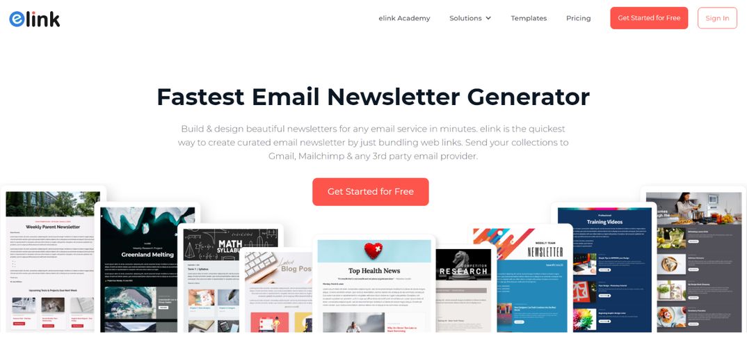 Elink.io: Email newsletter creator